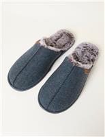 Checked Mule Slippers