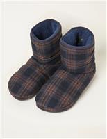 Checked Slipper Boots