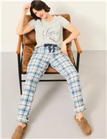 Pure Cotton Checked Pyjama Bottoms