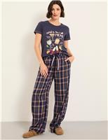 Pure Cotton Metallic Checked Pyjama Bottoms