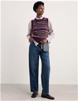 Wool Blend Fair Isle Knitted Vest