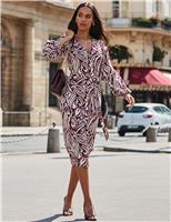Jersey Paisley Midi Wrap Dress