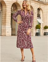 Paisley Twist Front Midi Shirt Dress