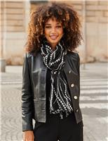 Woven Geometric Spot Print Oversized Scarf