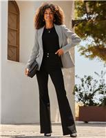 SOSANDAR Slim Dogtooth Checked Blazer Black Mix