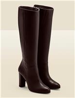 Suede Block Heel Knee High Boots
