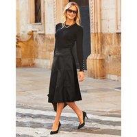 SOSANDAR Midi A-Line Skirt Black
