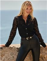 Cotton Blend Collared Shirt