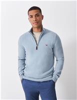 Pure Cotton Half Zip Jumper