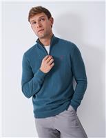 Pure Cotton Half Zip Jumper