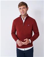 Pure Cotton Half Zip Jumper