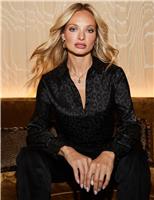 Satin Jacquard Animal Print Shirt