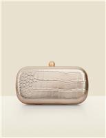 Croc Effect Clutch Bag