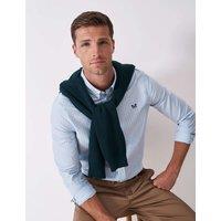 Crew Clothing Slim Fit Pure Cotton Striped Oxford Shirt Light Blue Mix