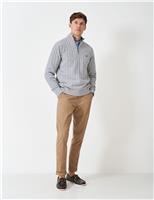 Pure Cotton Cable Knit Half Zip Jumper