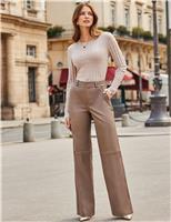 Leather Wide Leg Trousers