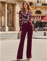 SOSANDAR Abstract Print Collared Shirt Burgundy Mix