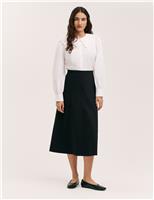 Jersey Midi A-Line Skirt