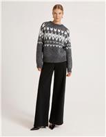 Fair Isle Crew Neck Jumper with Wool