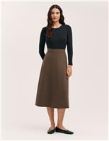 Jersey Midi A-Line Skirt