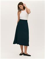 Crepe Midi A-Line Skirt