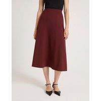 Finery London Jersey Midi Skirt Burgundy