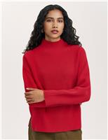 Cotton Rich Textured Funnel Neck Jumper