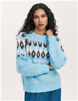 Fair Isle Crew Neck Jumper with Wool