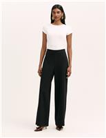 Jersey Elasticated Waist Wide Leg Trousers