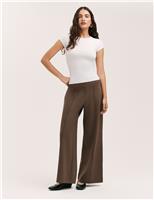 Jersey Elasticated Waist Wide Leg Trousers