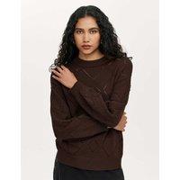 Finery London Pure Cotton Pointelle Jumper Brown