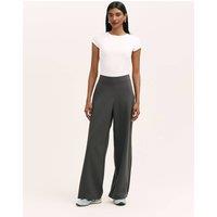 Finery London Jersey Elasticated Waist Wide Leg Trousers Grey
