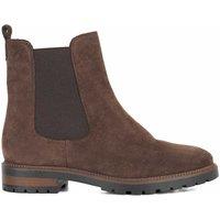 Dune London Leather Chelsea Block Heel Boots Brown