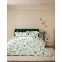 V&A Pure Cotton Briar Bloom Bedding Set Green Mix