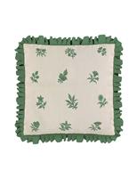 Verdant Bouquet Frill Square Cushion