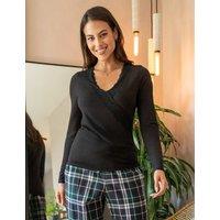 Pour Moi Sofa Loves Lace Hidden Support Pyjama Top Black