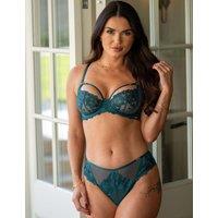 Pour Moi India Lace Wired Balcony Bra Dark Green