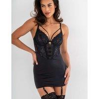 Pour Moi Desire Cami Suspender Set Black/Grey