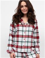 Brushed Cotton Checked Family Christmas Pyjama Top
