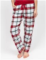 Brushed Cotton Checked Family Christmas Pyjama Bottoms