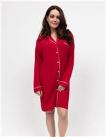 Modal Rich Contrast Piping Nightshirt