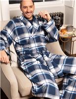 Pure Cotton Checked Dressing Gown