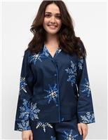 Cotton Modal Snowflake Print Pyjama Top