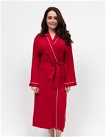Modal Rich Contrast Piping Dressing Gown