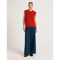 Finery London Janette Round Neck Knitted Vest Red