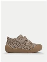 Kids Leather Animal Print Trainers (3 Small - 7 Small)