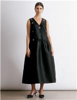 Crystal Embellished Tie Back Midi Skater Dress