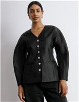 Taffeta Cocoon Sleeve Jacket