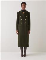 Pure Wool Double Breasted Longline Coat