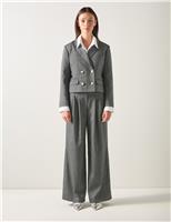 Herringbone Cropped Tailored Coat